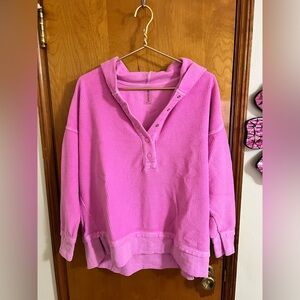 Altrd State AS Revival Pink Button-Up Ribbed Hoodie S